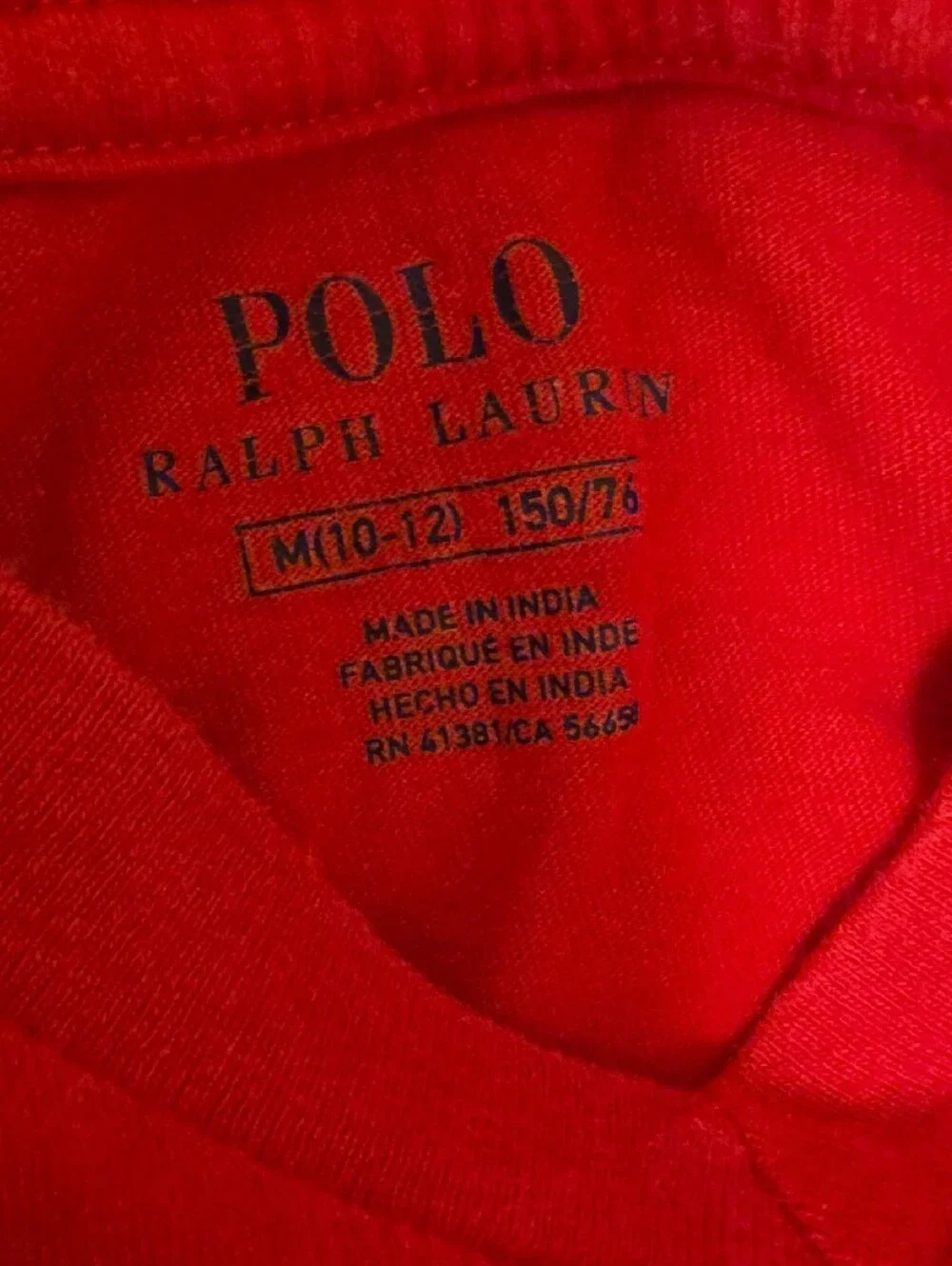 Ralph Lauren Red Tee with Navy Stripes and Polo Pony